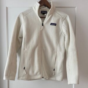 Patagonia Cream Full-Zip Fleece Jacket